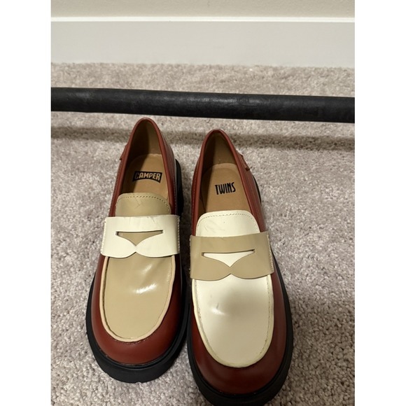 Camper Twins Loafers Brown Leather Moccasin/Ballerina Size 37 7 - Picture 3 of 7